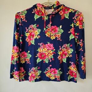 Polo Ralph Lauren Floral Print Spa Terry Men's Hoodie Size Large